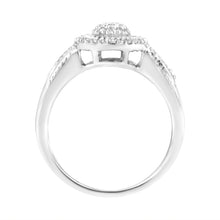 Load image into Gallery viewer, .925 Sterling Silver 1/3 Cttw Pave Set Round-Cut Diamond Braided Halo Cocktail Ring (I-J Color, I2-I3 Clarity) - Size 7

