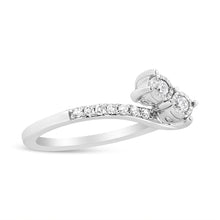 Load image into Gallery viewer, 10K White Gold 1/4 Cttw Miracle Set Round Cut Diamond Two-Stone Ring (H-I Color, I2 Clarity) - Size 7

