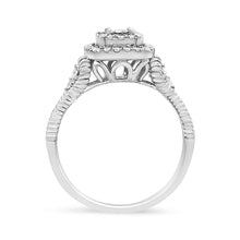 Load image into Gallery viewer, .925 Sterling Silver 1/3 Cttw Miracle Set Round-Cut Diamond Cocktail Ring (H-I Color, I1-I2 Clarity) - Size 7
