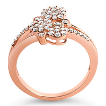Load image into Gallery viewer, 14K Rose Gold Plated .925 Sterling Silver 1/2 Cttw Diamond Scatter Composite Bypass Ring (I-J Color, I1-I2 Clarity) - Size 7
