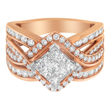 Load image into Gallery viewer, Two-Tone 10KT Gold Diamond Bypass Cocktail Ring (1 1/2 cttw, H-I Color, I1-I2 Clarity)
