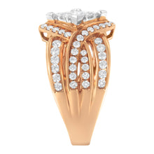Load image into Gallery viewer, Two-Tone 10KT Gold Diamond Bypass Cocktail Ring (1 1/2 cttw, H-I Color, I1-I2 Clarity)
