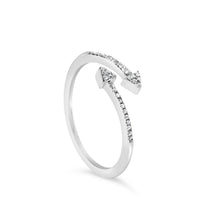 Load image into Gallery viewer, .925 Sterling Silver 1/5 Cttw Diamond Double Arrowhead Open Ring (I-J Color, I2-I3 Clarity) - Ring Size 6
