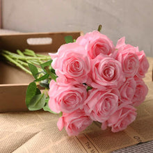 Load image into Gallery viewer, 10-Pack: Nubry Artificial Silk Rose Flower Bouquet
