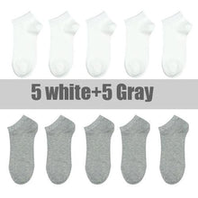 Load image into Gallery viewer, 10 Pairs Solid Color Women Socks Breathable Sports socks Casual Boat socks Comfortable Cotton Ankle Socks
