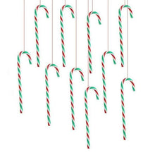 Load image into Gallery viewer, 10-Piece: Plastic Candy Cane Ornaments
