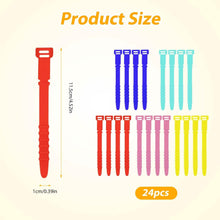 Load image into Gallery viewer, 10-Pieces: 4.5 Inch Reusable Wire Ties Cord Organizer Straps Elastic Silicone Cord Organizer
