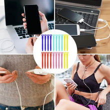 Load image into Gallery viewer, 10-Pieces: 4.5 Inch Reusable Wire Ties Cord Organizer Straps Elastic Silicone Cord Organizer
