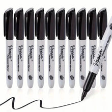 Load image into Gallery viewer, 10-Pieces: Black Permanent Markers Fine Tip
