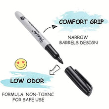 Load image into Gallery viewer, 10-Pieces: Black Permanent Markers Fine Tip
