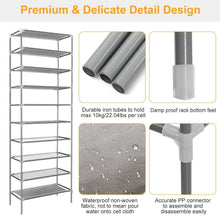 Load image into Gallery viewer, 10-Tier Shoe Rack Shelves 27 Pairs Shoes Organizer
