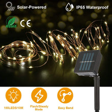 Load image into Gallery viewer, 100 LEDs Solar String Lights
