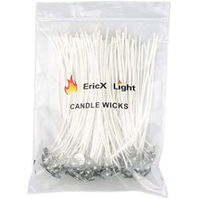 Load image into Gallery viewer, 100-Piece: EricX Light Cotton Candle Wick 6" Pre-Waxed for Candle Making
