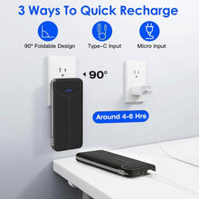 Load image into Gallery viewer, 10000mAh Power Bank Portable Charger with US Plug 2 Built-in Cables External Battery Pack
