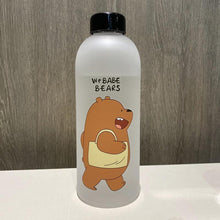 Load image into Gallery viewer, 1000ml Water Bottles Cute Panda Bear Cup With Straw Transparent Cartoon Water Bottle Drinkware Frosted Cup Leak-proof  Plastic Straw Cartoon Frosted Leak Proof Panda Bear Pattern Transparent Water Cup Sports Drink Water Bottle
