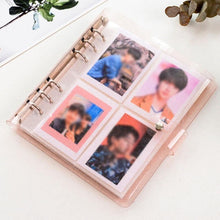 Load image into Gallery viewer, 100/200 Pockets Photo Album 3/5 inches Mini Picture Case Name Card Storage Collect Book Photocard Shiny Clear 6-Ring Binder Cover Refillable Notebook Photo Album

