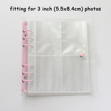 Load image into Gallery viewer, 100/200 Pockets Photo Album 3/5 inches Mini Picture Case Name Card Storage Collect Book Photocard Shiny Clear 6-Ring Binder Cover Refillable Notebook Photo Album

