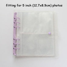 Load image into Gallery viewer, 100/200 Pockets Photo Album 3/5 inches Mini Picture Case Name Card Storage Collect Book Photocard Shiny Clear 6-Ring Binder Cover Refillable Notebook Photo Album

