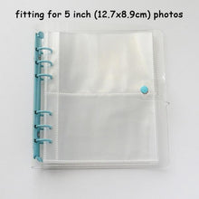Load image into Gallery viewer, 100/200 Pockets Photo Album 3/5 inches Mini Picture Case Name Card Storage Collect Book Photocard Shiny Clear 6-Ring Binder Cover Refillable Notebook Photo Album
