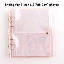 Load image into Gallery viewer, 100/200 Pockets Photo Album 3/5 inches Mini Picture Case Name Card Storage Collect Book Photocard Shiny Clear 6-Ring Binder Cover Refillable Notebook Photo Album
