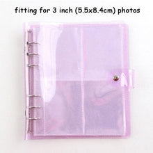 Load image into Gallery viewer, 100/200 Pockets Photo Album 3/5 inches Mini Picture Case Name Card Storage Collect Book Photocard Shiny Clear 6-Ring Binder Cover Refillable Notebook Photo Album
