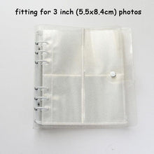 Load image into Gallery viewer, 100/200 Pockets Photo Album 3/5 inches Mini Picture Case Name Card Storage Collect Book Photocard Shiny Clear 6-Ring Binder Cover Refillable Notebook Photo Album
