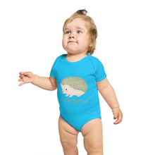 Load image into Gallery viewer, Hedgehog Short Sleeve Baby Bodysuit 'Little Sprout' Organic Cotton Gift for New Parents
