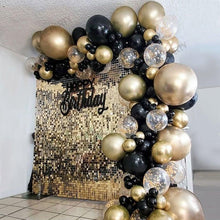 Load image into Gallery viewer, 101pcs Gold Black Balloons Garland Arch Kit For Graduations Party Wedding Birthday Christmas Party Decoration For Birthday Wedding and Aniversaly
