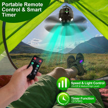 Load image into Gallery viewer, 10400mAh USB Battery Powered Hanging Tent Lantern Fan Power Bank
