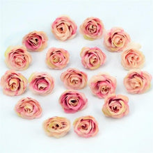 Load image into Gallery viewer, 10/50/100pcs 2.5cm Mini Silk Fake Flower Heads Artificial Rose Flower For Crafts Wedding Party Home Decoration Accessories
