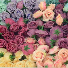 Load image into Gallery viewer, 10/50/100pcs 2.5cm Mini Silk Fake Flower Heads Artificial Rose Flower For Crafts Wedding Party Home Decoration Accessories
