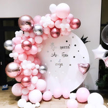Load image into Gallery viewer, 108 pcs Pink White Metallic Garland Arch Balloon Kit For Bridal Shower Wedding Decors Party Decoration For Birthday
