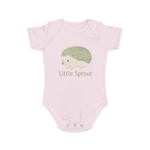 Load image into Gallery viewer, Hedgehog Short Sleeve Baby Bodysuit 'Little Sprout' Organic Cotton Gift for New Parents
