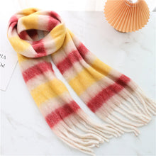 Load image into Gallery viewer, New Luxury Winter Soft Head Wraps Plaid Scarf Shawls Cashmere  Warm Cashmere Scarves Rainbow For Women

