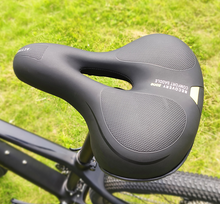 Load image into Gallery viewer, Unisex Soft Rubber Bike Saddle Dual Shock Absorbing Mountain Bicycle Cushion Pad Breathable Comfortable Bike Seat Cushion Bicycle Seat For Men Women With Dual Shock Absorbing Ball Memory Foam Waterproof Wide Bicycle Saddle Fit
