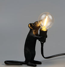 Load image into Gallery viewer, Postmodern Resin Animal Rat Mouse Table Lamp Small Mini Mouse Cute LED Night Lights Home Décor Desk Lights Bedside Lamp Decorative Table Lamp Cute Study Lamps for Bedroom Décor (
