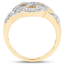 Load image into Gallery viewer, 14K Yellow Gold Plated 0.21 Carat Genuine White Diamond .925 Sterling Silver Ring
