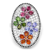 Load image into Gallery viewer, 5.01 Carat Genuine Multi Stones .925 Sterling Silver Ring
