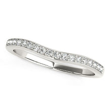 Load image into Gallery viewer, 14k White Gold Curved Diamond Wedding Ring (1/4 cttw)
