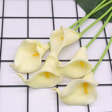 Load image into Gallery viewer, 10Pcs High Quality Real Touch Calla Lily Artificial Flowers Bouquet For Wedding Bridal Home Kitchen Table Flower Decoration Home Decor
