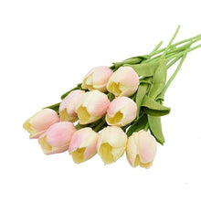 Load image into Gallery viewer, 10PCS PU Fake Tulips Real Touch beautiful and Eligant Flower Real Touch Bouquet For Wedding Decoration Flowers Home Garden Decor

