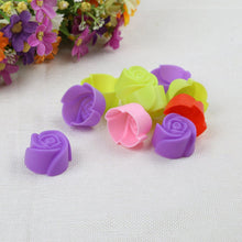 Load image into Gallery viewer, 10pcs Rose Mold  Food Grade Silicone Mini Cupcake Cake Tool Muffin Cookie Baking Molds Chocolate Soap Pastry Decorating Set Reusable And Non-stick Mini Size Silicone Baking Cups Muffin Cups Mini Cupcake Liners Mini Chocolate Holders
