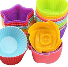 Load image into Gallery viewer, 10pcs Rose Mold  Food Grade Silicone Mini Cupcake Cake Tool Muffin Cookie Baking Molds Chocolate Soap Pastry Decorating Set Reusable And Non-stick Mini Size Silicone Baking Cups Muffin Cups Mini Cupcake Liners Mini Chocolate Holders
