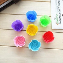 Load image into Gallery viewer, 10pcs Rose Mold  Food Grade Silicone Mini Cupcake Cake Tool Muffin Cookie Baking Molds Chocolate Soap Pastry Decorating Set Reusable And Non-stick Mini Size Silicone Baking Cups Muffin Cups Mini Cupcake Liners Mini Chocolate Holders
