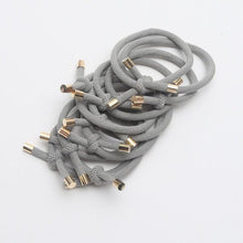 Load image into Gallery viewer, 10PCS Women Elastic Hair Rubber Bands High Quality Girls Hair Bands Hair Scrunchies Gold Plated  Hair Accessories Hair Gum Tie Gorgeous Hair Accessories For Women
