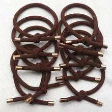Load image into Gallery viewer, 10PCS Women Elastic Hair Rubber Bands High Quality Girls Hair Bands Hair Scrunchies Gold Plated  Hair Accessories Hair Gum Tie Gorgeous Hair Accessories For Women
