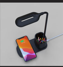 Load image into Gallery viewer, 10W QI Quick Wireless Charging LED Desk Lamp Flexible Touch Dimmable Eye Protect Reading Table Light Bedroom Office Table Lamp Decorative Table Lamp Cute Study Lamps for Bedroom Décor
