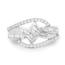 Load image into Gallery viewer, 0.72 Carat Genuine White Diamond 14K White Gold Ring (E-F-G Color, VS-SI Clarity)
