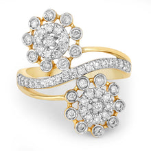 Load image into Gallery viewer, 0.56 Carat Genuine White Diamond 14K Yellow Gold Ring (E-F Color, SI1-SI2 Clarity)

