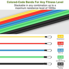 Load image into Gallery viewer, 11-Piece Set: Resistance Bands Set Fitness
